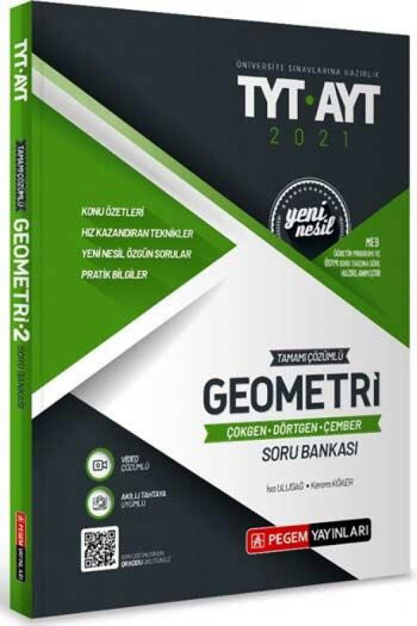 TYT AYT 2021 GEOMETRİ ÇOKGEN DÖRTGEN ÇEMBER SORU BANKASI - PEGEM AKADEMİ YAYINLARI