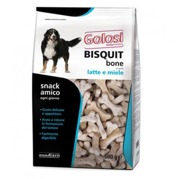 Golosi Bisquit Sütlü ve Ballı Köpek Ödül Bisküvisi 600 Gr
