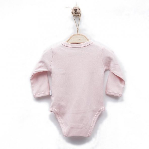 KitiKate Organik Basic Kruvaze Uzun Kol Body 77268 Pembe - 2