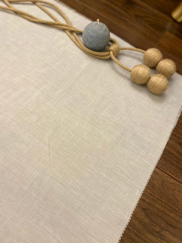Soysaraç Linen Keten 1/2,5 Pileli Tül Perde  Ekru 250 x 260 cm - 1