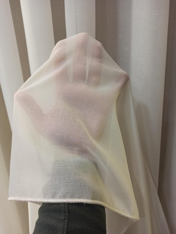 Soysaraç Linen Keten 1/2,5 Pileli Tül Perde  Ekru 250 x 260 cm - 2