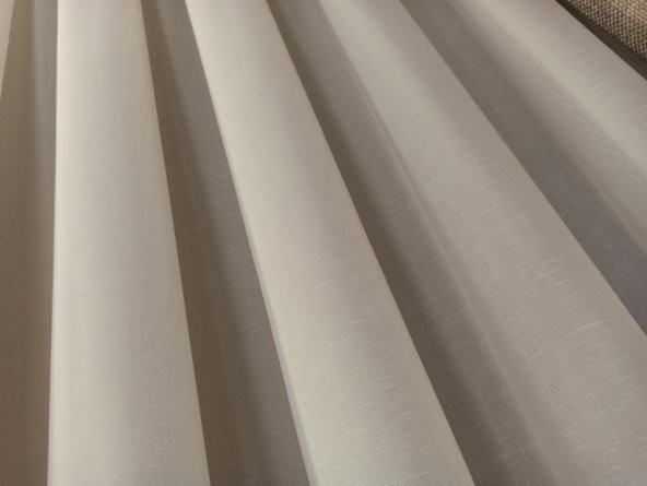 Soysaraç Linen Keten 1/2,5 Pileli Tül Perde  Ekru 250 x 260 cm - 3