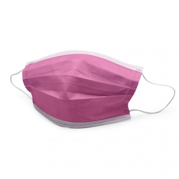 Medizer Full Ultrasonik Cerrahi ÇOCUK Maskesi 3 Katlı Spunbond Kumaş 150 Adet - Burun Telli - Pembe - 2