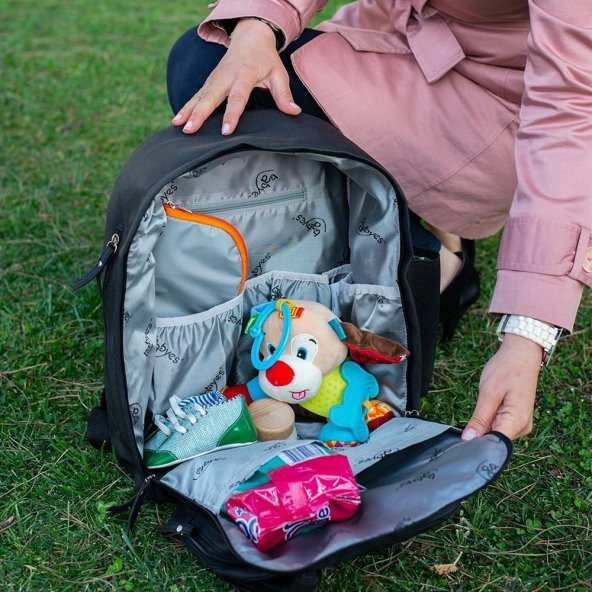 Babyes Espace Anne Bebek Bakım Sırt Çantası Siyah - 5