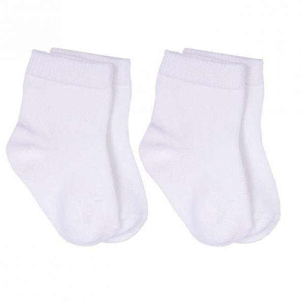 KitiKate Organik Basic 2li Çorap 95675 Beyaz Beyaz
