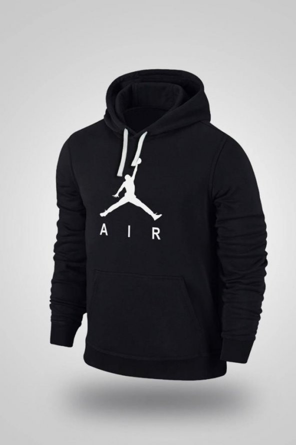Unisex Oversize Siyah Hoodie Jordan 02