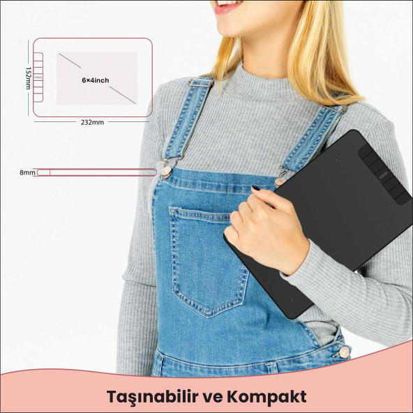 Veikk Vk640 6 X 4" 6 Kısayol Tuşlu Grafik Tablet + Kalem - 5
