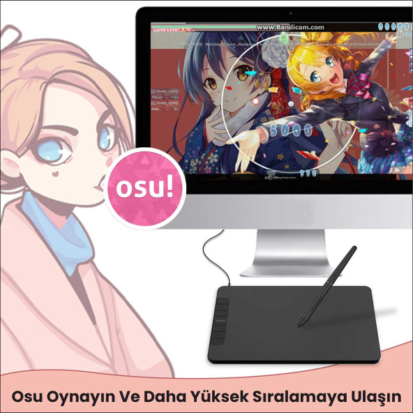 Veikk Vk640 6 X 4" 6 Kısayol Tuşlu Grafik Tablet + Kalem - 6