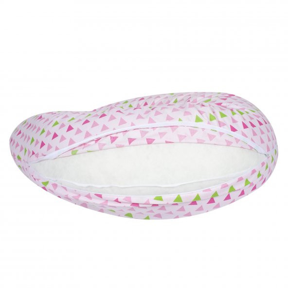 Sevi Bebe Yastıklı Anne Bebek Emzirme Minderi ART-579 Pembe Üçgen - 3