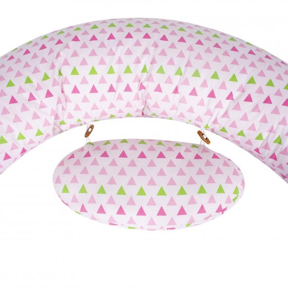 Sevi Bebe Yastıklı Anne Bebek Emzirme Minderi ART-579 Pembe Üçgen - 6