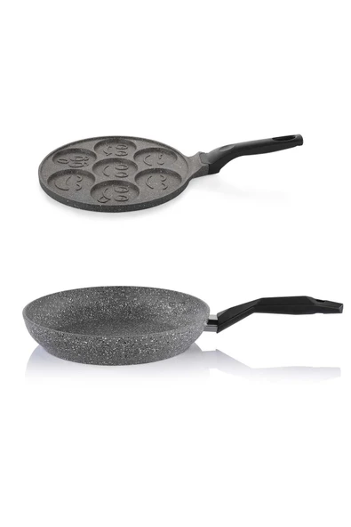 Schafer 30 CM Granit Tava ve 26 CM Emoji Pankek Tavası - 1