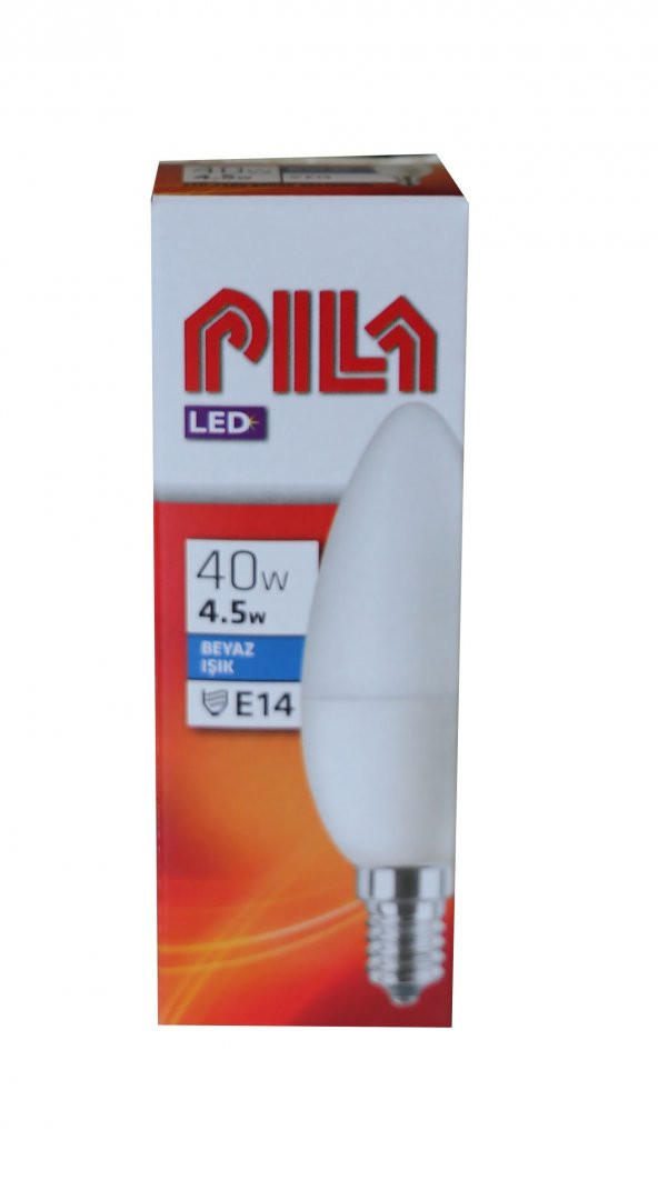 Ampul Pila Led 4.5w 40w Beyaz İnce Duy Ampul