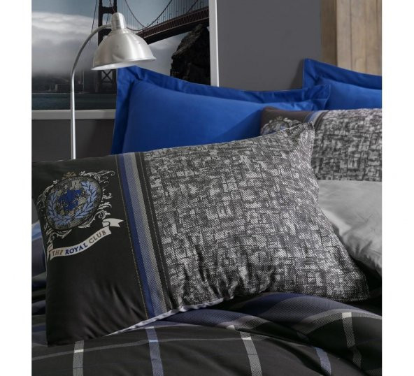 Cotton Box Masculine Ranforce Nevresim Takımı Çift Kişilik Roberto Antrasit - 2