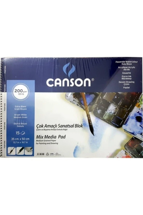 Canson Fınface 1557 Resim Blokları Çok Amaçlı 200 GR 35x50 15 Yaprak