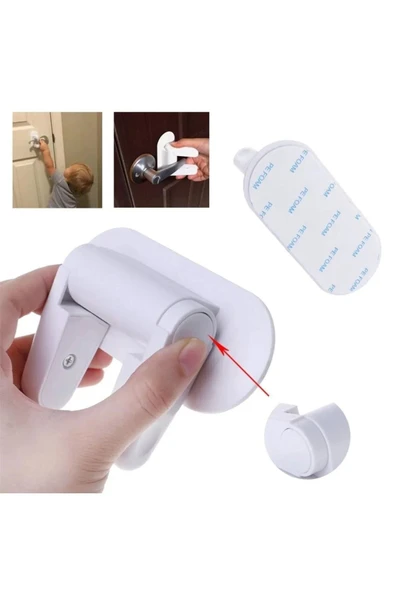 Manuel Çocuk Kapı Kilidi Kendinden Yapışkanlı Bebek Emniyet Kilidi Pratik Çok Fonksiyonlu Kilit - 3