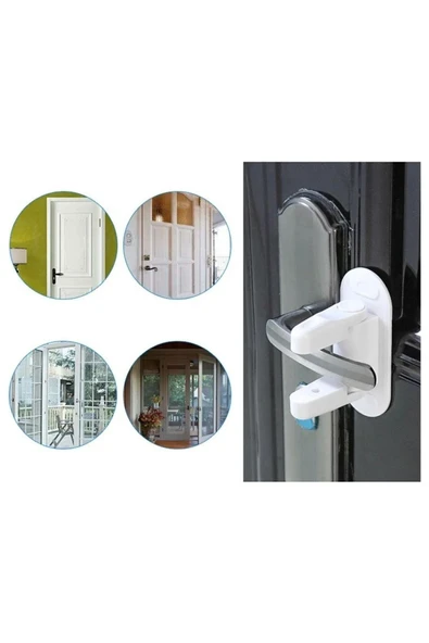 Manuel Çocuk Kapı Kilidi Kendinden Yapışkanlı Bebek Emniyet Kilidi Pratik Çok Fonksiyonlu Kilit - 4