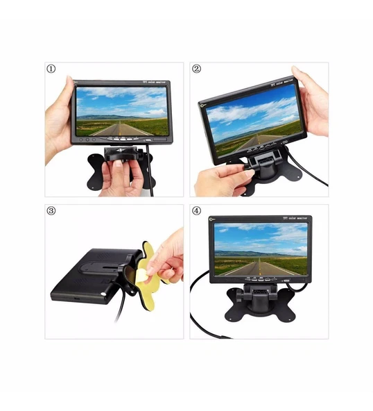 AEMPART Araç geri görüş kamera ve monitör seti seti 7 inc tek bölge - 3