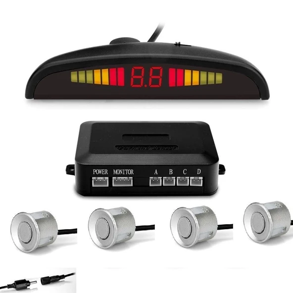 AEMPART Araç geri park sensörü türkçe ses ikazlı gri göz 22mm aem - 3