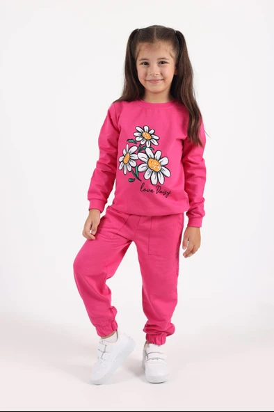 Papatya Motif Kız Çocuk Eşofman MNK0620 - Resim 6