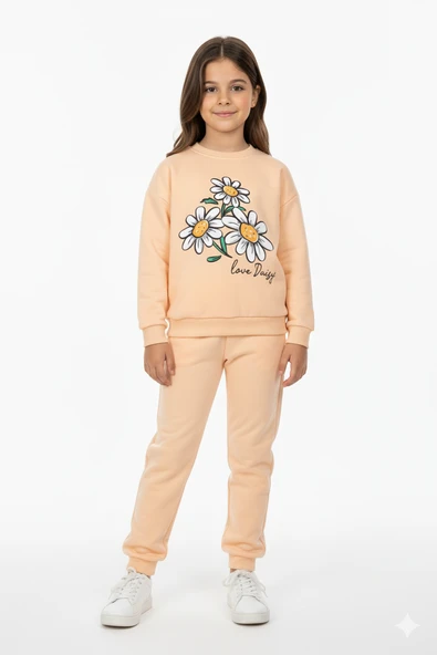 Papatya Motif Kız Çocuk Eşofman MNK0620 - Resim 2