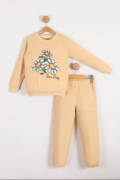 Papatya Motif Kız Çocuk Eşofman MNK0620 - Resim 9