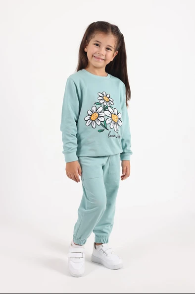 Papatya Motif Kız Çocuk Eşofman MNK0620 - Resim 18