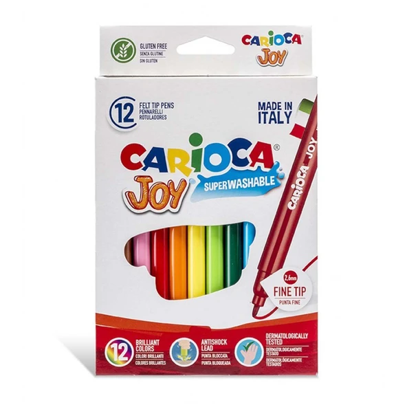 Carioca Joy Süper Yıkanabilir Keçeli Boya Kalemi 12 li