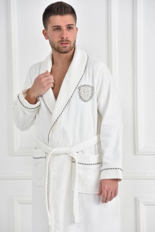 Ecocotton Organik Pamuk Bay Bornoz - Ella Krem - 3