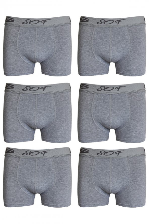 Erkek Büyük Beden Boxer Battal Boy Likralı Boxer Sof 6lı paket