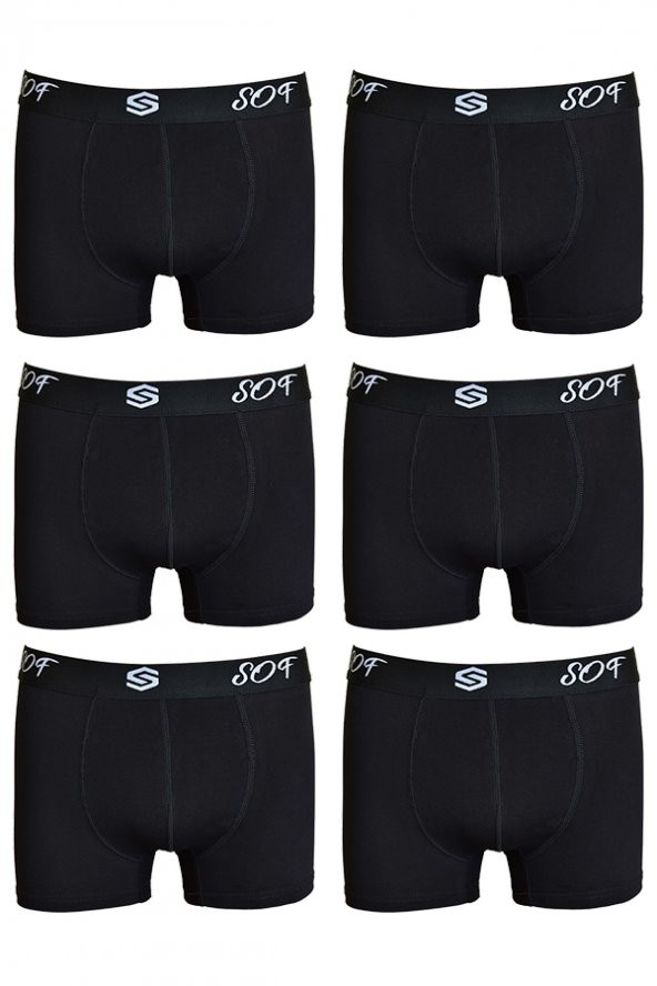 Erkek Büyük Beden Boxer Battal Boy Likralı Boxer Sof 6lı paket - 2
