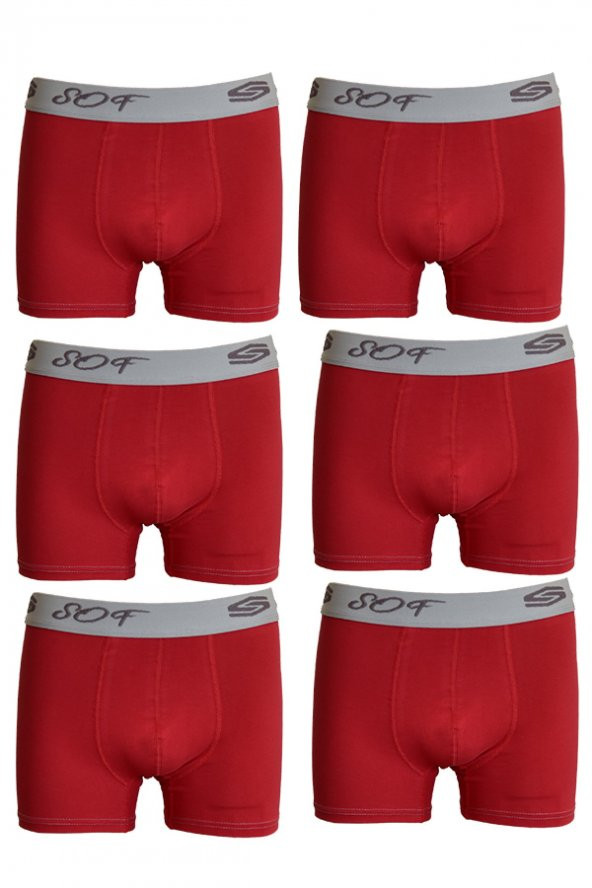 Erkek Büyük Beden Boxer Battal Boy Likralı Boxer Sof 6lı paket - 3