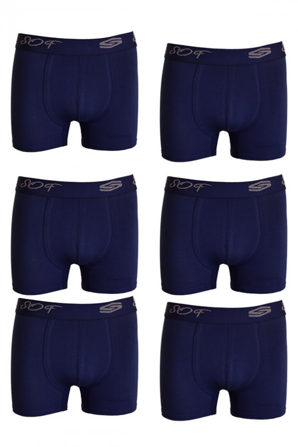 Erkek Büyük Beden Boxer Battal Boy Likralı Boxer Sof 6lı paket - 4