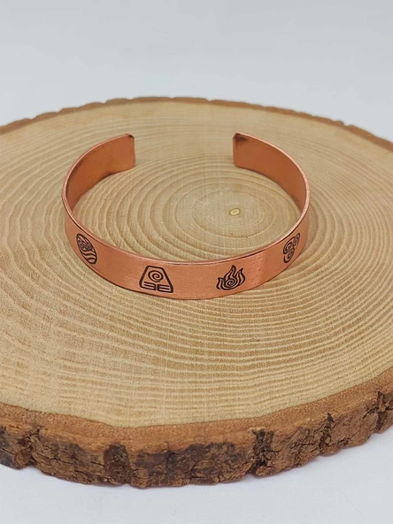 Motifli Bakır Bileklik (52696) - Resim 4