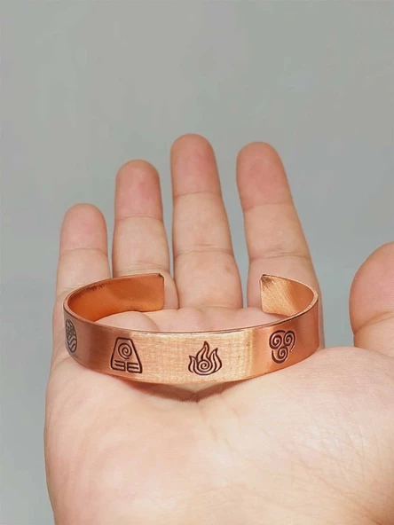 Motifli Bakır Bileklik (52696) - Resim 3