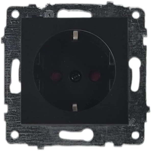 Quantum Siyah ÇOCUK KORUMALI Topraklı Priz (ovivo) Çerçeve Dahildir - Resim 2