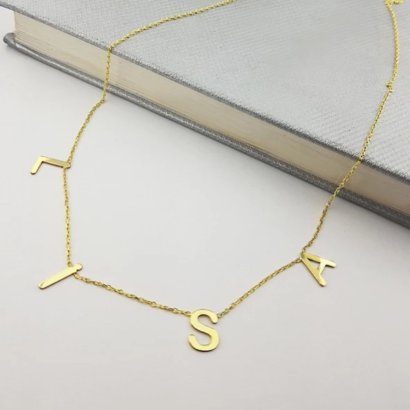 Vaoov 925 Ayar Gümüş Harfli İsim Kolye - Resim 2