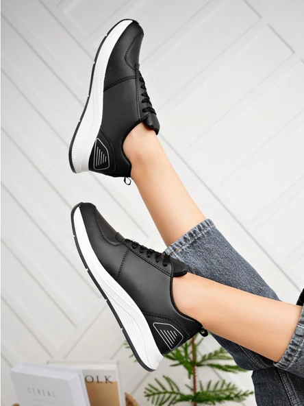 Albishoes Unisex Kışlık Mevsimlik Sneaker Rahat Taban Günlük Kadın Erkek Cilt Sneaker Spor Ayakkabı - 3