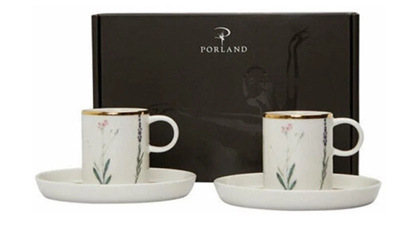 Porland Botanical Beyaz Kahve Takımı 12 Parça