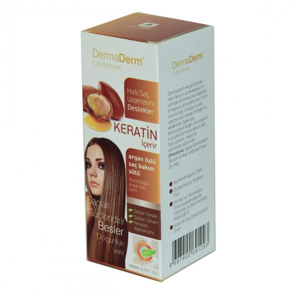 Dermaderm Keratinli Argan Özlü Saç Bakım Sütü Hızlı Saç Uzamasına Etkili 250 ML - 3