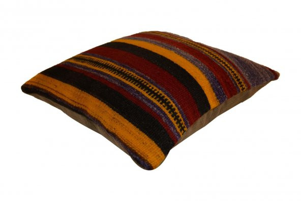 El Dokuması Kilim Kırlent Minder Yastık Kılıfı 40x40 KK0076 - 3