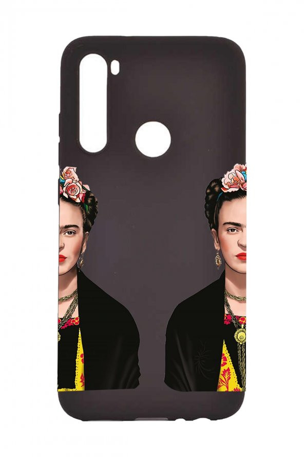 Frida Kahlo Kadın Baskılı Siyah Xiaomi Redmi Note 8 Kılıfı