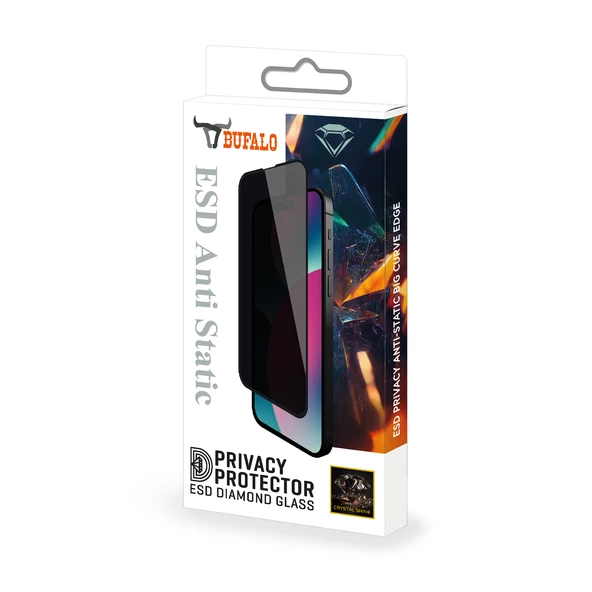 Bufalo iPhone 16 Pro Max ESD Anti Static Hayalet Privacy Cam Ekran Koruyucu - 6