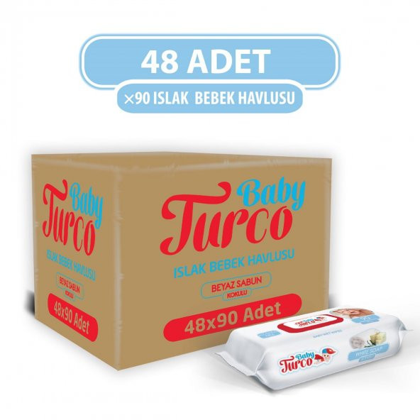 Baby Turco Beyaz Sabun Kokulu Islak Havlu 48x90 (4320 Yaprak)