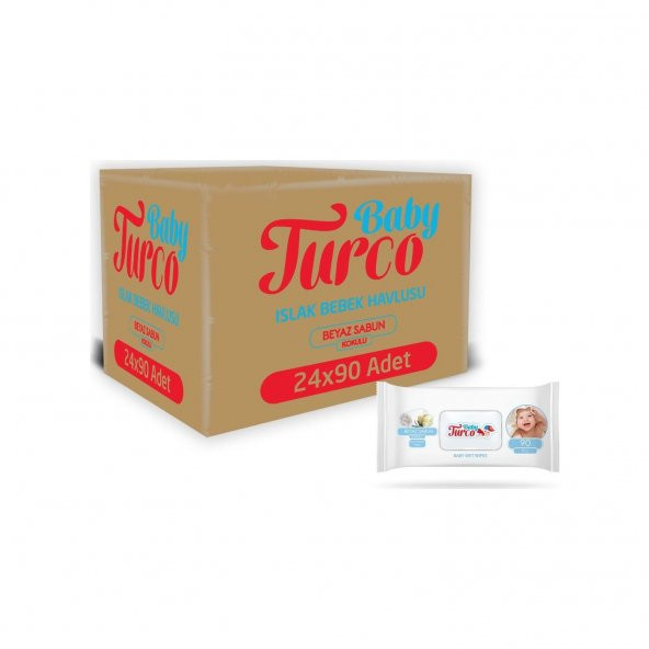 Baby Turco Beyaz Sabun Kokulu Islak Havlu 24 x 90'lı