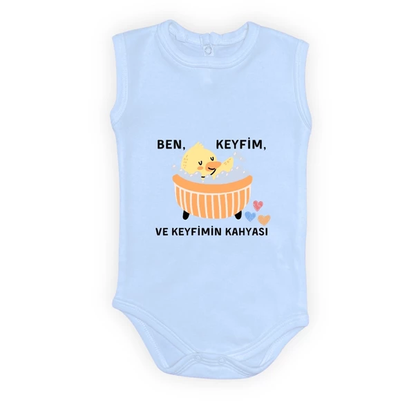 Ben Keyfim Ve Keyfimin Kahyası Baskılı Bebek Body Zıbın Çıtçıtlı Badi MNK0632 - Resim 5