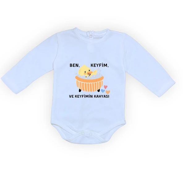Ben Keyfim Ve Keyfimin Kahyası Baskılı Bebek Body Zıbın Çıtçıtlı Badi MNK0632 - Resim 9