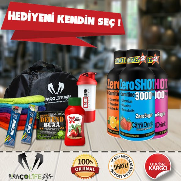 Zero Shot 60 ML 3000 Mg L-Carnitine 12 Adet +  HEDİYENİ KENDİN SEÇ!