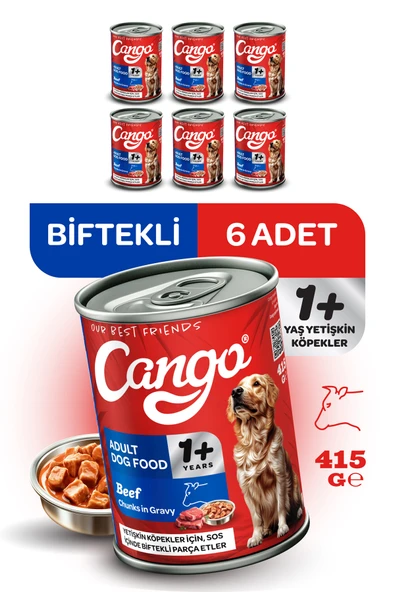 Cango Yaş Yetişkin Köpek Maması Etli 415GR 6Lı