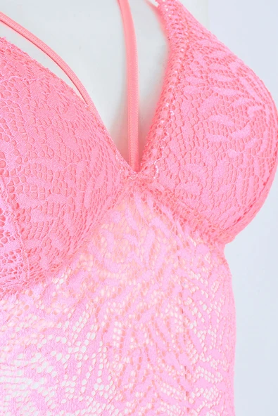 Pembe Karinos Bralet - Resim 2