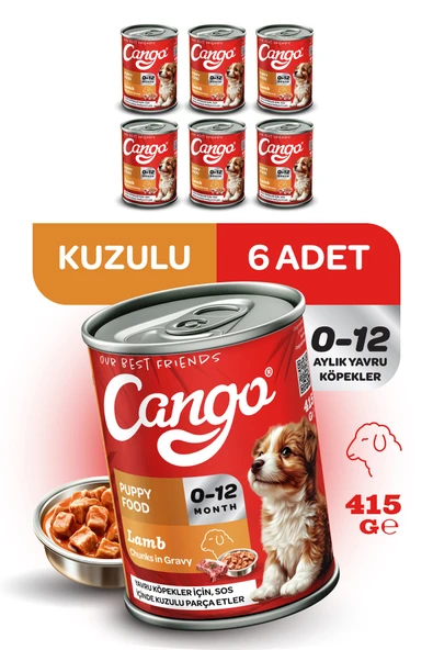 Cango Yavru Yaş Köpek Maması Kuzu Etli 415Gr 6Lı